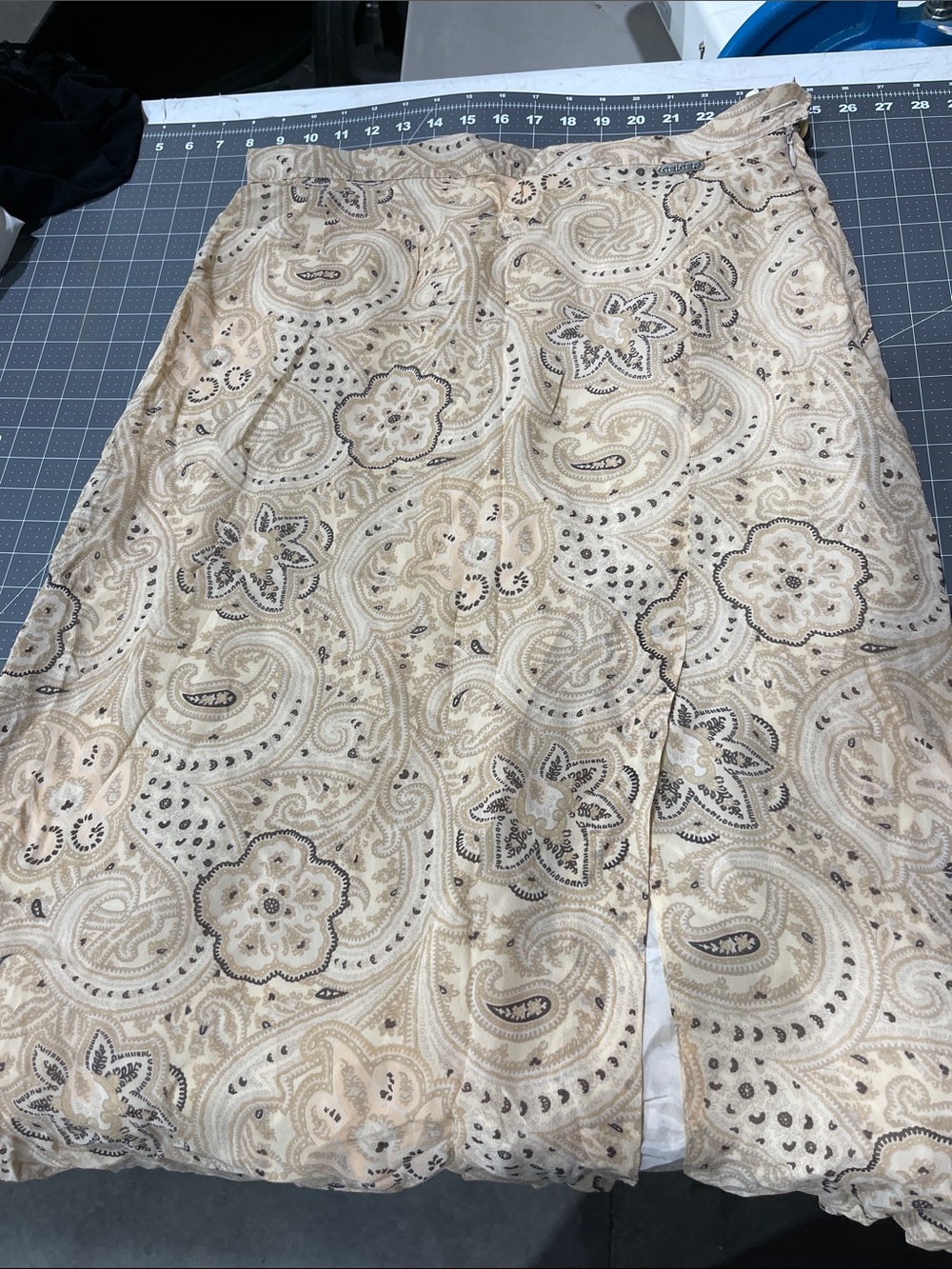 Cream Paisley Midi Skirt